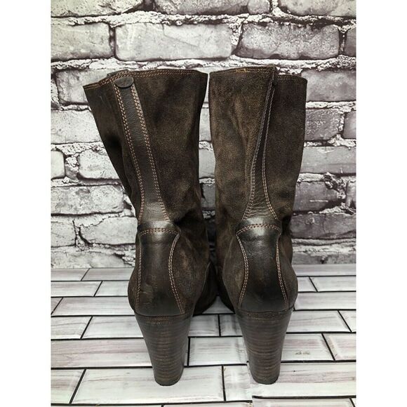 N.D.C. Made by Hand Brown Suede Leather Heel Ankle Boots Shoes Women Sz 39EU/8.5 - Picture 8 of 16